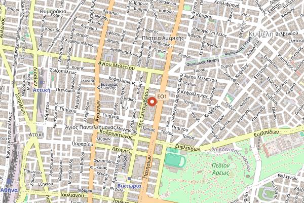 Map showing Telion in Athens