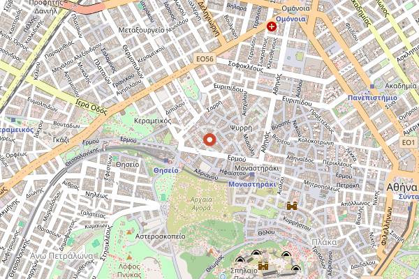 Map showing Alysso Restaurant in Athens