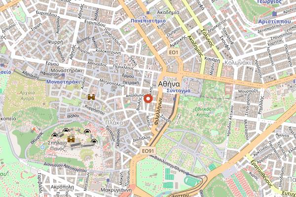 Map showing Athena's Cook in Athens