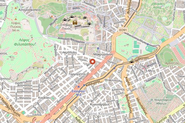 Map showing Balcony Restaurant & Bar in Athens