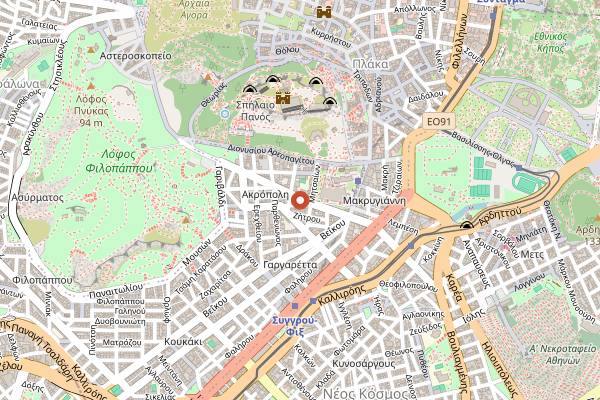 Map showing Gargaretta in Athens