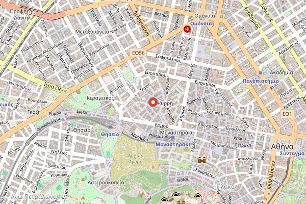Map showing Kalimeres in Athens