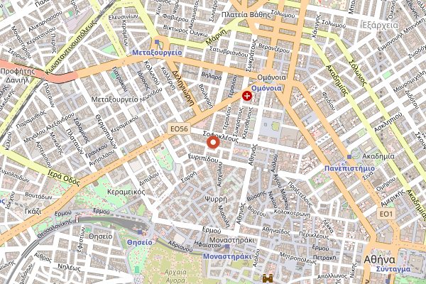 Map showing Klimataria in Athens