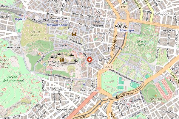 Map showing Kosmikon in Athens