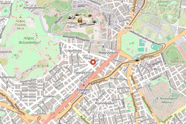 Map showing Meno Male in Athens