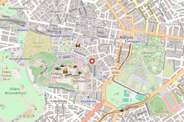 Map showing Taverna Saita in Athens