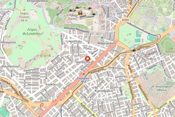 Map showing Thomas 1971 Tavern in Athens