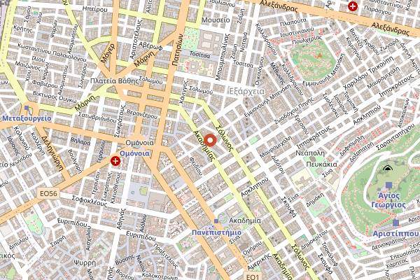 Map showing Tivoli in Athens