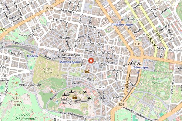 Map showing Vintage Wine Bar and Bistro in Athens