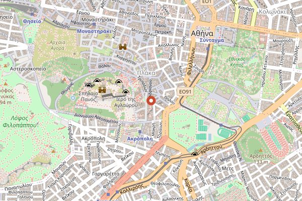 Map showing Oinoscent in Athens