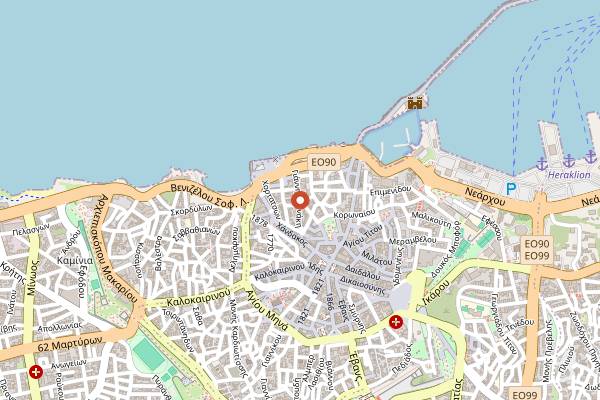 Map showing Bartenders Club in Heraklion