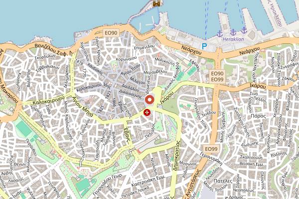 Map showing Toucan Skybar in Heraklion