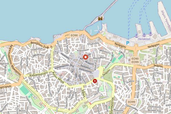 Map showing The Whistler Espresso Bar in Heraklion