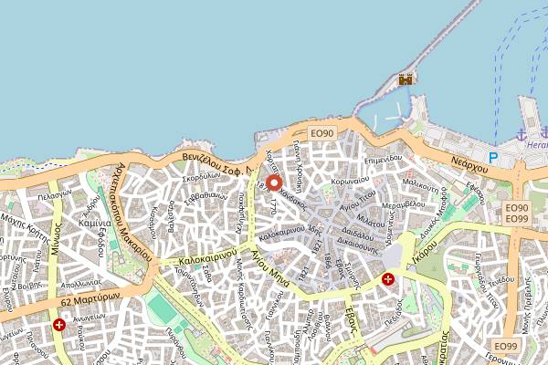 Map showing Burger lab in Heraklion