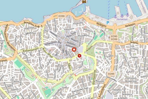 Map showing Thraka Grill in Heraklion