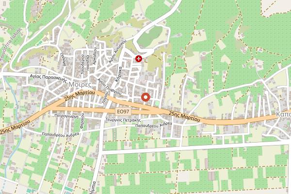 Map showing La Brasserie in Heraklion