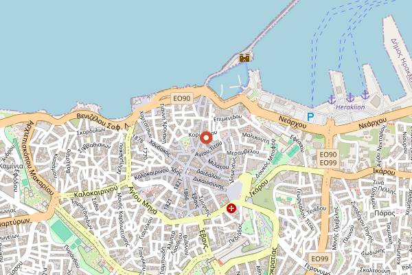 Map showing Pagopoieion in Heraklion