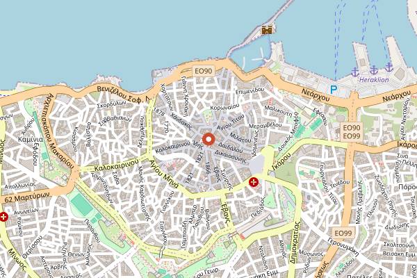 Map showing Peskesi in Heraklion