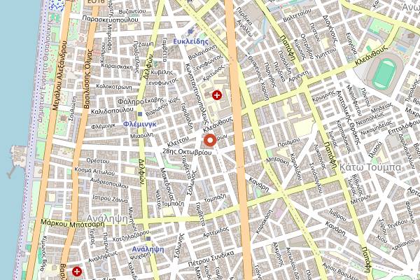 Map showing Casablanca Social Club in Thessaloniki