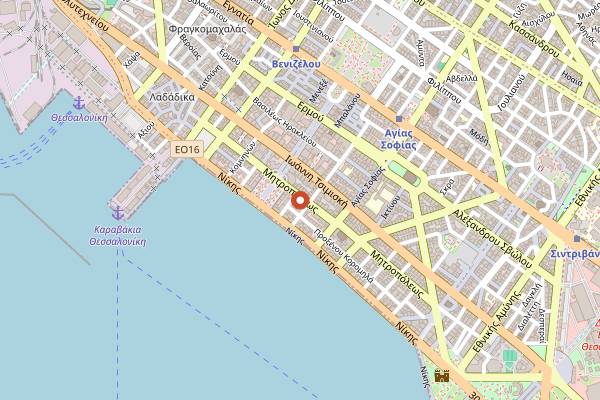 Map showing Dee's Coffee in Thessaloniki