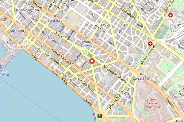 Map showing Estrella in Thessaloniki