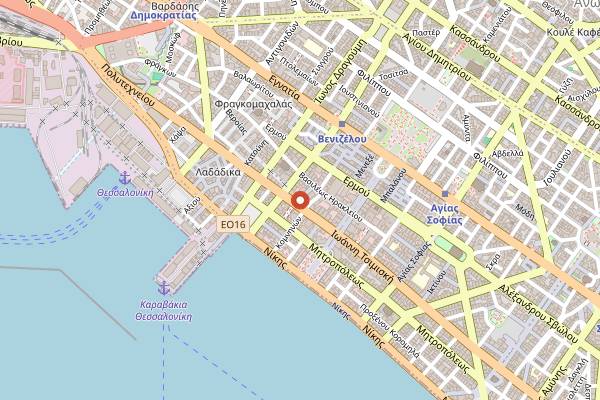 Map showing Olympos Naoussa in Thessaloniki