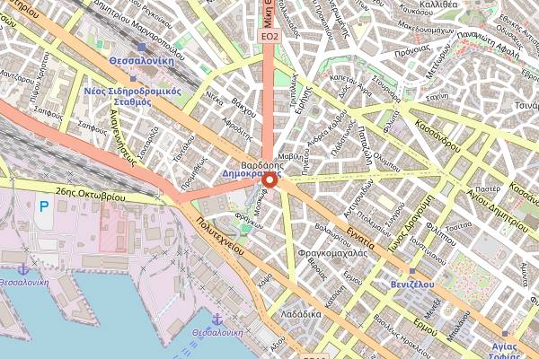 Map showing Foodies Greece 7-Recipe Cooking Class in Thessaloniki