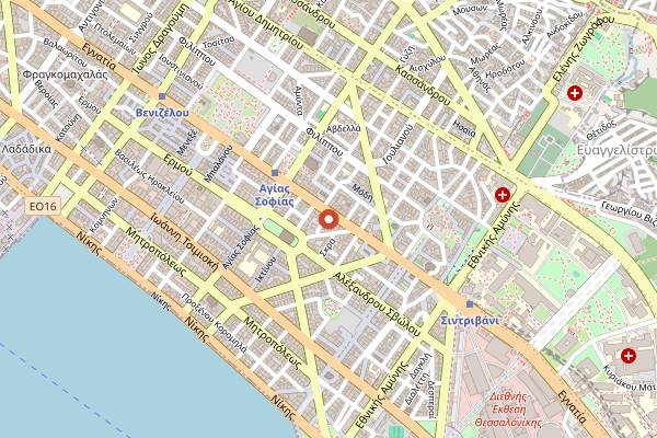 Map showing Ya Habibi in Thessaloniki