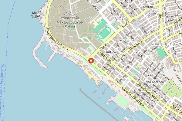Map showing Mavri Thalassa in Thessaloniki