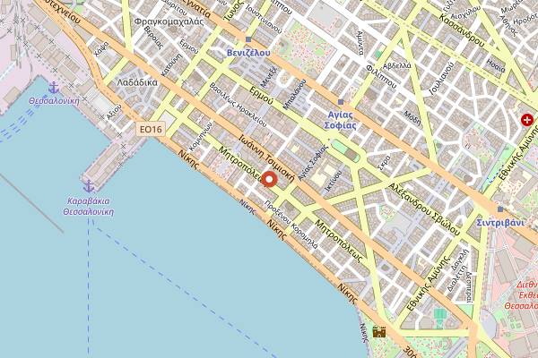 Map showing Eat and Walk in Thessaloniki