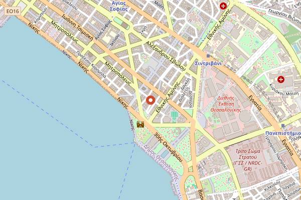 Map showing Bougatsa Giannis in Thessaloniki