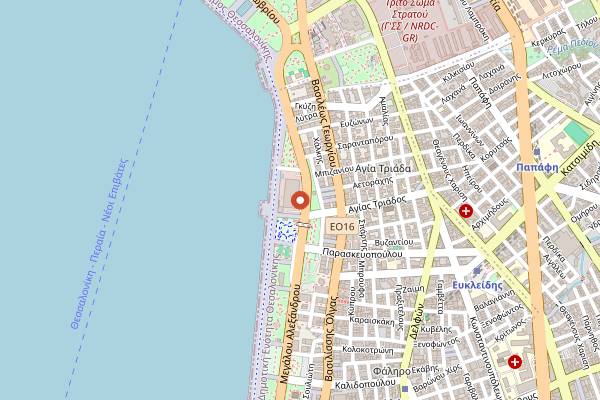 Map showing Salonika Restaurant in Thessaloniki