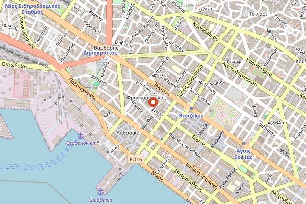 Map showing La Doze in Thessaloniki