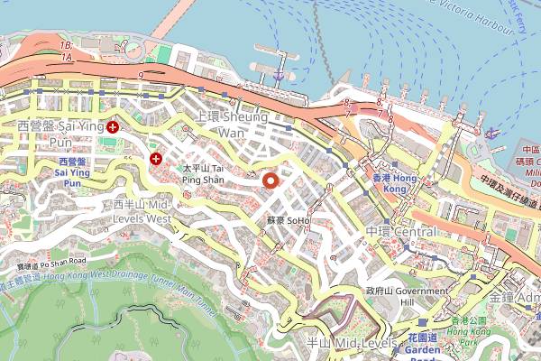 Map showing COA in Hong Kong