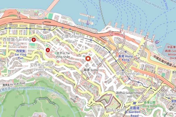 Map showing Sing Heung Yuen in Hong Kong
