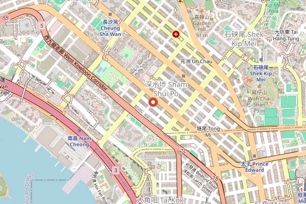 Map showing Tak Fat Beef Balls in Hong Kong