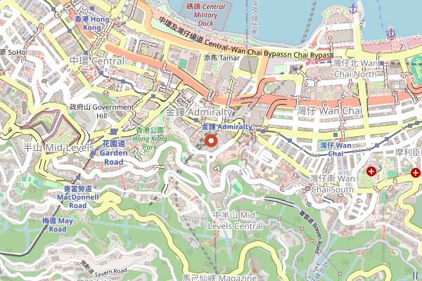Map showing Summer Palace in Hong Kong