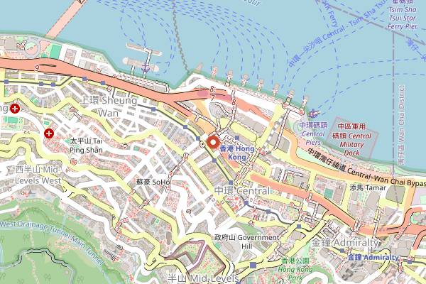 Map showing Ying Jee Club in Hong Kong
