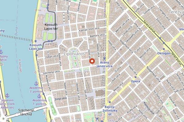 Map showing Artizán Bakery in Budapest