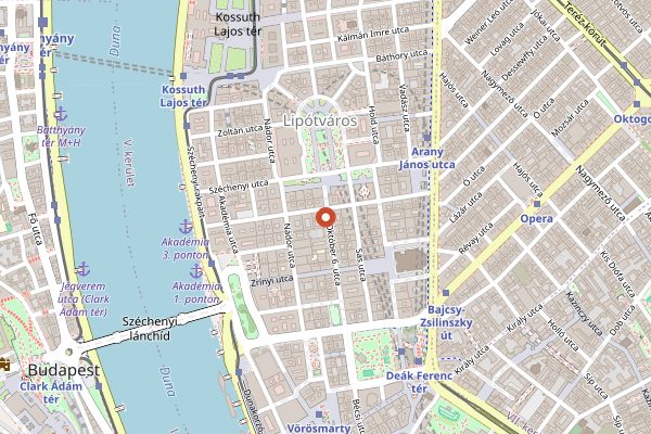 Map showing Első Pesti Rétesház in Budapest