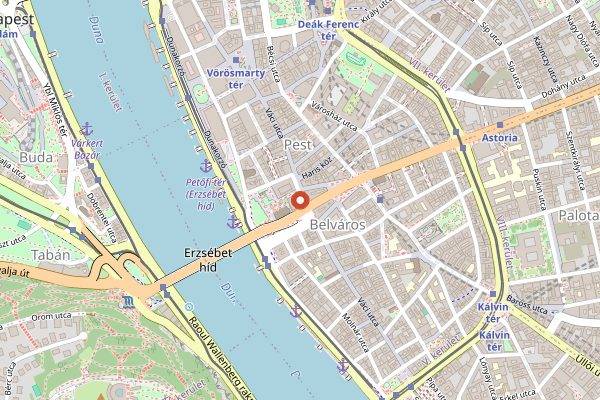 Map showing Molnár's Kürtőskalács in Budapest