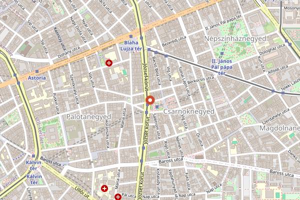 Map showing VAJ in Budapest