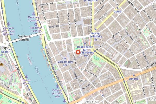 Map showing Blue Fox The Bar in Budapest