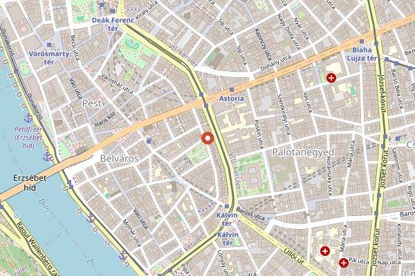 Map showing Csendes Létterem Vintage Bar in Budapest