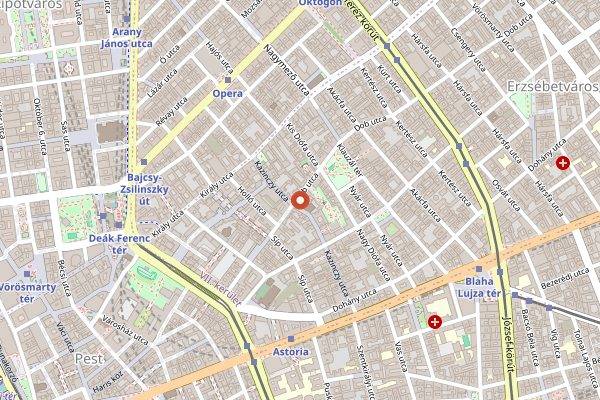 Map showing Fekete Kutya in Budapest
