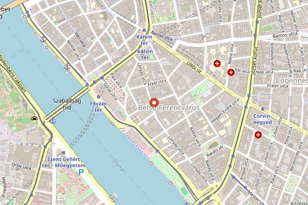 Map showing Gravity Brewing in Budapest