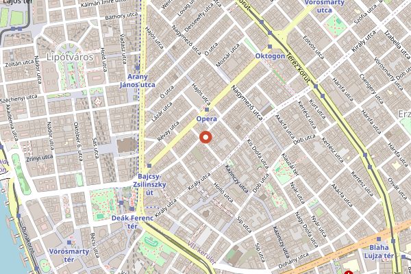 Map showing Tuk Tuk Bar in Budapest