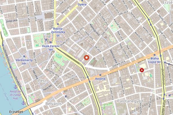Map showing FIRST Craft Beer & BBQ in Budapest
