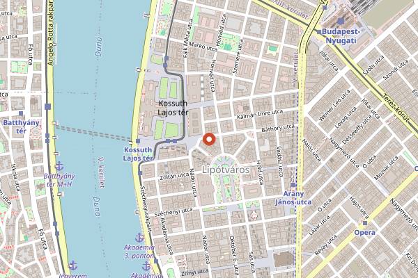 Map showing Mokka Cukka in Budapest