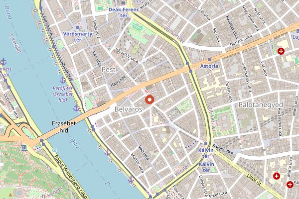 Map showing Belvárosi Disznótoros in Budapest